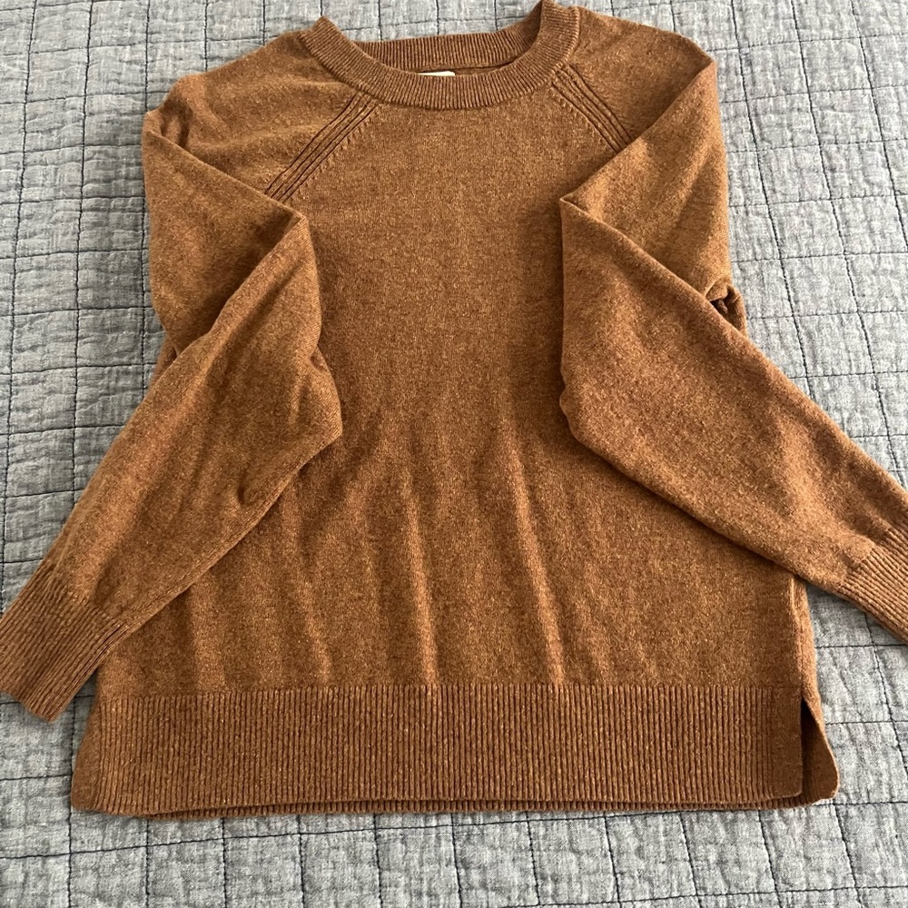 J. Crew Cozy Scoopneck Sweater in Rust